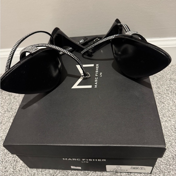 Marc Fisher Black Women's Heels with Silver Accents - Picture 3 of 4